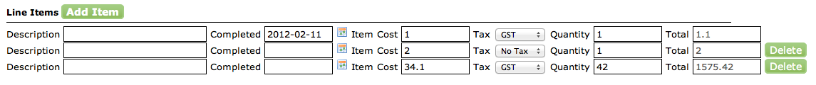 Invoice Line Items