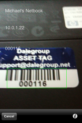 Asset Tag Barcode Search
